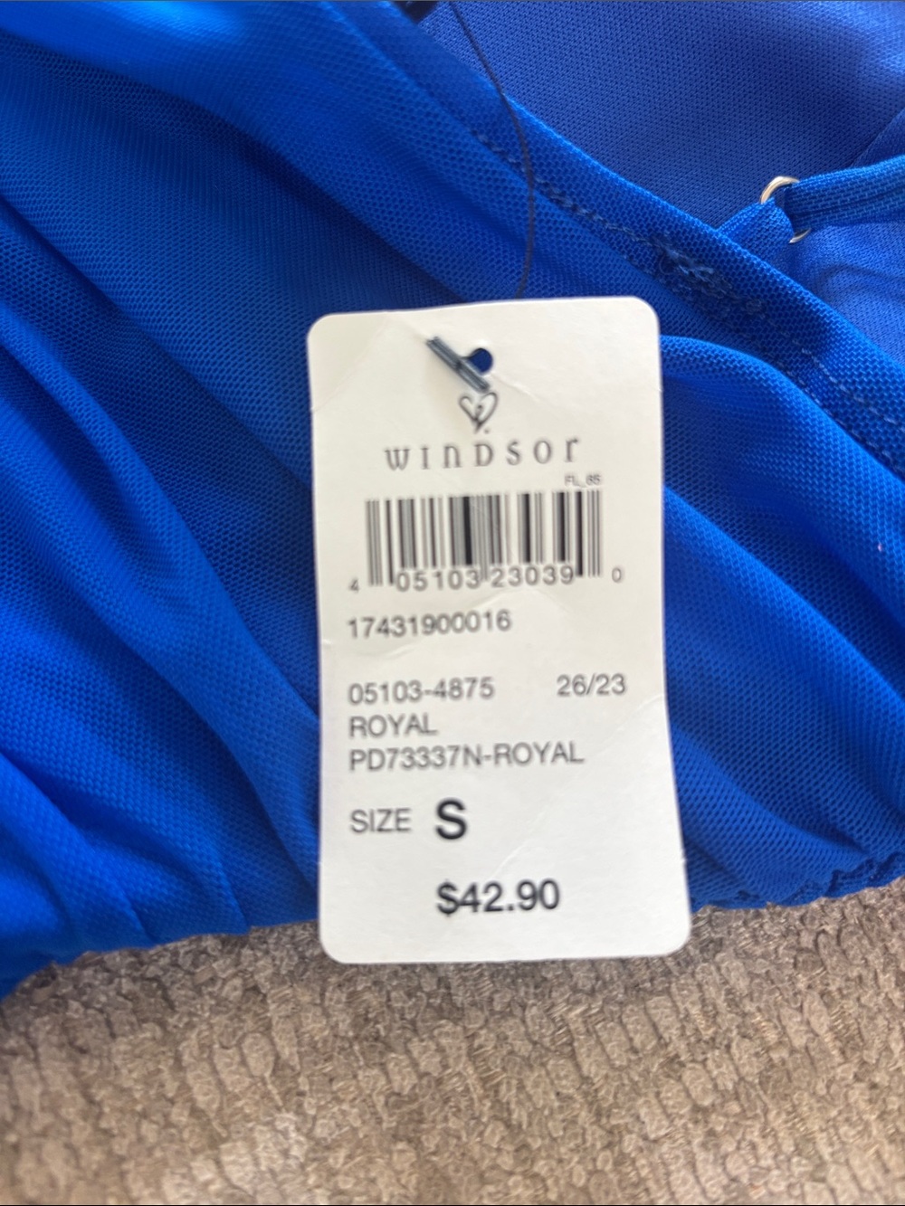 Windsor Royal Blue Ruched Dress - Picture 2 of 3